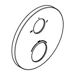 Grohe Rosette rund für Thermostat-Fertigmontageset, Wannen- und Handbrausen-Symbol, Har... GROHE-49075AL0 4005176564932 (Abb. 1)