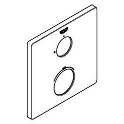 Grohe Rosette für Thermostat-Fertigmontageset, eckig, 6 Grad ausrichtbar, Mattschwarz,... GROHE-490762430 4067393030881 (Abb. 1)