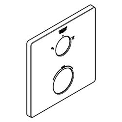 Grohe Rosette für Thermostat-Fertigmontageset, eckig, 6 Grad ausrichtbar, Metall, Matt... GROHE-490782430 4067393030898 (Abb. 1)