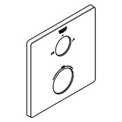 Grohe Rosette für Thermostat-Fertigmontageset, eckig, 6 Grad ausrichtbar, Mattschwarz,... GROHE-490792430 4067393030904 (Abb. 1)