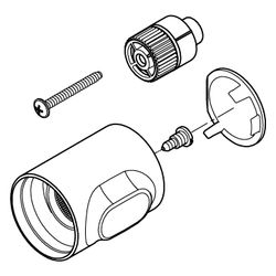 Grohe Temperaturwählgriff für Grohtherm 500 mit Temperatursperre 38 Grad C, Mattschwar... GROHE-491782430 4067393030935 (Abb. 1)