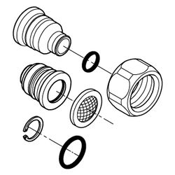 Grohe Anschlussnippel für Thermostat-Batterien, 3/4", Mattschwarz, 491792430... GROHE-491792430 4067393030942 (Abb. 1)