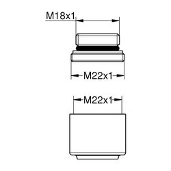 Grohe Mousseur für Innengewinde, M22x1, Durchflussklasse A, 13,5-15,0l/min bei 3 bar, S... GROHE-06574DC0 4005176833700 (Abb. 1)