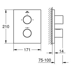 Grohe Thermostat Grohtherm F mit 2-Wege Umst., Fertigmontageset für Rapido T 35 500, ... GROHE-100752MS00 4005176947452 (Abb. 1)