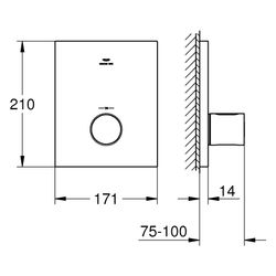 Grohe Grohtherm F Thermostat-Zentralbatterie, Fertigmontageset für Rapido T, Satin St... GROHE-100753MS00 4005176947476 (Abb. 1)