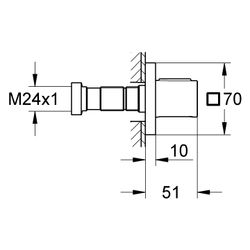 Grohe Unterputzventil Grohtherm F, 1-fach, Fertigmontageset für Rapido C, Satin Steel... GROHE-100754MS00 4005176947490 (Abb. 1)