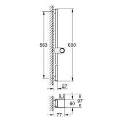 Grohe Rainshower Aqua Brausestange 600mm, Phantom Black... GROHE-101673KF00 4067393005544 (Abb. 1)