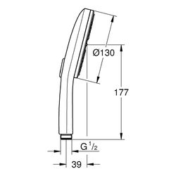Grohe Rainshower Aqua Handbrause 3 Strahlarten 8,4l/min, Warm Sunset... GROHE-101676DA00 4067393005247 (Abb. 1)