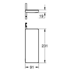 Grohe Rainshower Aqua Ablage für Rainshower Pure DS Schwarz/Chrom... GROHE-101677KI00 4067393032410 (Abb. 1)