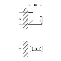 Grohe Selection Cube Bademantelhaken einfach, Phantom Black... GROHE-102273KF00 4067393019527 (Abb. 1)