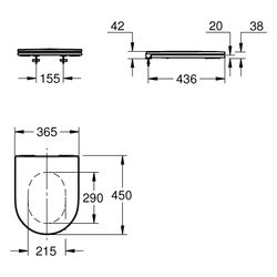 Grohe WC-Sitz Euro Keramik mit Absenkautomatik, mit Deckel, Alpinweiß, 102500SH00... GROHE-102500SH00 4067393022022 (Abb. 1)