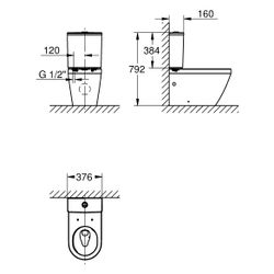 Grohe Aufsatzspülkasten Euro Keramik, Anschluss von unten, Alpinweiß, 102503SH00... GROHE-102503SH00 4067393022053 (Abb. 1)