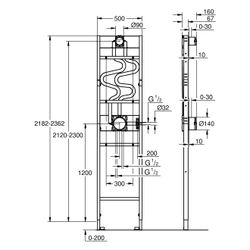 Grohe Duschrahmen Rapido 4 für DUO Brausen, Unterputz-Installationen mit Hand- und Du... GROHE-1039949990 4067393034346 (Abb. 1)