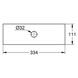 Grohe Rainshower Aqua Deckenbrausen-Abdeckung für 1 Strahlbildner, 334x111mm, Phantom... GROHE-104992KF00 4067393045717 (Abb. 1)
