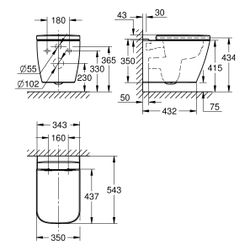 Grohe Wand-Tiefspül-WC Set BauEdge Keramik spülrandlos, 350x383x543mm, mit SoftClose,... GROHE-106740SH00 4067393071969 (Abb. 1)