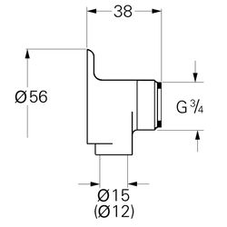 Grohe Wandscheibe, 3/4" x 15mm Lötanschluss, mit StarLight Oberfläche, Chrom, 12018000... GROHE-12018000  (Abb. 1)