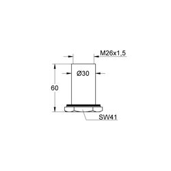 Grohe Schaftverlängerung, M26x1,5, Länge 50mm, Chrom, 12925000... GROHE-12925000  (Abb. 1)