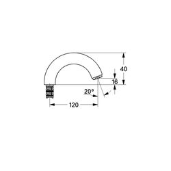 Grohe Gussauslauf Ausladung 120mm, Auslauf mit Mousseur, mit Anschlagbegrenzung, Chrom/Gold, 13014IG... GROHE-13014IG0  (Abb. 1)