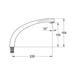 Grohe Gussauslauf, mit Mousseur, mit Anschlagbegrenzung, 226mm, StarLight, Chrom, 13142000... GROHE-13142000  (Abb. 1)