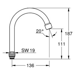 Grohe Auslauf, Chrom, 13219000... GROHE-13219000 4005176852114 (Abb. 1)
