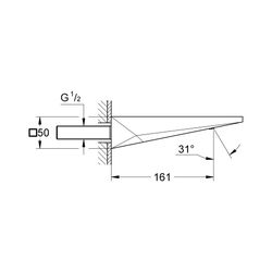 Grohe Allure Wanneneinlauf Brilliant, Wandmontage, Ausladung 161mm, Hard Graphite, 13299A00... GROHE-13299A00  (Abb. 1)