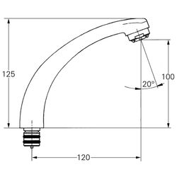 Grohe Gussauslauf schwenkbar, Niederdruck, Ausladung 120mm, Chrom, 13463000... GROHE-13463000  (Abb. 1)
