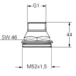 Grohe Zirkulationsanschluss für Lahrer Thermostat, DN 25 und DN 32, Chrom, 14832000... GROHE-14832000  (Abb. 1)