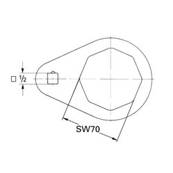 Grohe Flachschlüssel 8-kant, SW 70mm, 19012000... GROHE-19012000  (Abb. 1)