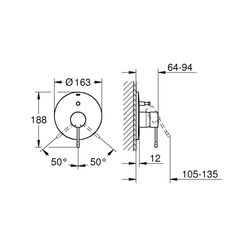 Grohe Essence Einhand-Wannenbatterie, Fertigmontageset für Rapido E, Chrom, 19285001... GROHE-19285001 4005176307225 (Abb. 1)
