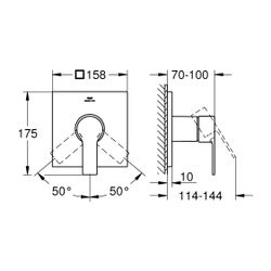 Grohe Allure Einhand-Brausebatterie, Cool Sunrise, Fertigmontageset für Rapido SmartBox... GROHE-19317GL1 4005176513596 (Abb. 1)