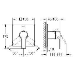 Grohe Allure Einhand-Brausebatterie, Fertigmontageset Unterputz, Wandmontage, verdeckte... GROHE-19317MS1 4005176945137 (Abb. 1)