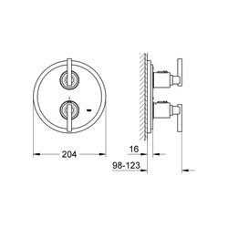 Grohe Atrio Thermostat-Brausebatterie, Fertigmontageset, mit Jota-Griff, Chrom, 19398000... GROHE-19398000  (Abb. 1)