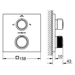 Grohe Allure Thermostat-Brausebatterie 19446, integr. 2-Wege-Umstellung, Fertigmontages... GROHE-19446KF2 4067393057185 (Abb. 1)