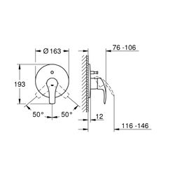 Grohe Eurosmart Einhand-Wannenbatterie, Fertigmontageset für Rapido E, Chrom, 19450002... GROHE-19450002 4005176862229 (Abb. 1)