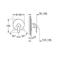 Grohe Eurosmart Einhand-Brausebatterie, Fertigmontageset für Rapido E, Chrom, 19451002... GROHE-19451002 4005176862335 (Abb. 1)