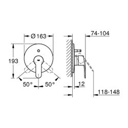 Grohe Eurostyle Cosmopolitan Einhand-Wannenbatterie mit Umstelleinheit, Messing, Chrom,... GROHE-19506002 4005176887185 (Abb. 1)