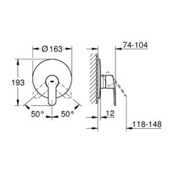 Grohe Eurostyle Cosmopolitan Einhand-Brausebatterie, Fertigmontageset, Messing, Chrom, ... GROHE-19507002 4005176887079 (Abb. 1)