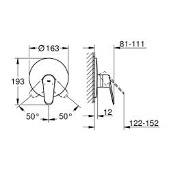 Grohe Eurodisc Cosmopolitan Einhand-Brausebatterie, Fertigmontageset, Messing, Chrom, 1... GROHE-19549002 4005176887758 (Abb. 1)