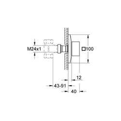 Grohe Allure Brilliant Unterputzventil Oberbau, 43-91mm, Hard Graphite, 19796A00... GROHE-19796A00  (Abb. 1)