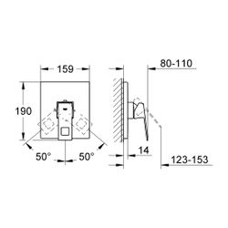 Grohe Eurocube UP-Einhand-Brausebatterie, Fertigmontageset für Rapido E, Chrom, 1989800... GROHE-19898000 4005176901300 (Abb. 1)