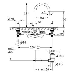 Grohe Atrio Private Collection 3-Loch-Waschtischbatterie, für Hebelgriffe, Zugstangen-A... GROHE-20593KF0 4067393056942 (Abb. 1)
