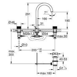 Grohe Atrio Private Collection 3-Loch-Waschtischbatterie, Knopfbetätigung, Zugstangen-A... GROHE-20595KF0 4067393056935 (Abb. 1)
