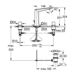 Grohe Allure Brilliant Private Collection 3-Loch-Waschtischbatterie, Trapezbetätigung W... GROHE-20668000 4005176795008 (Abb. 1)