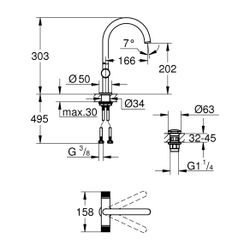 Grohe Atrio PC Waschtisch-Einlochbatterie L-Size, Warm Sunset gebürstet Knopfbetätigung... GROHE-21138DL0 4005176510533 (Abb. 1)