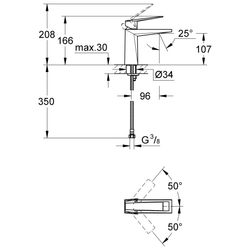 Grohe Allure Brilliant Einhand-Waschtischbatterie, 1/2", M-Size, glatter Körper, Hard Graphite, 2303... GROHE-23033A00  (Abb. 1)