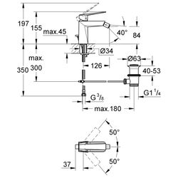 Grohe Allure Brilliant Einhand-Bidetbatterie 1/2", Hard Graphite, 23117A00... GROHE-23117A00  (Abb. 1)