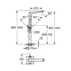 Grohe Allure Brilliant Einhand-Wannenbatterie 1/2", Bodenmontage, Hard Graphite, 23119A00... GROHE-23119A00  (Abb. 1)
