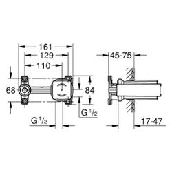 Grohe Einhand Unterputz-Universal-Einbaukörper für 2-Loch-Waschtischbatterien, Einbauti... GROHE-23200003 4067393104476 (Abb. 1)