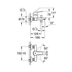 GROHE Einhand-Wannenbatterie BauEdge 23334 integr. Rückflussverhinderer chrom... GROHE-23334000 4005176934322 (Abb. 1)