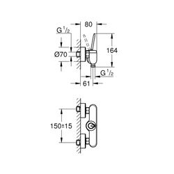 Grohe Eurodisc Joy Einhand-Brausebatterie, 1/2", Moon White/Chrom, 23430LS0... GROHE-23430LS0 4005176993732 (Abb. 1)